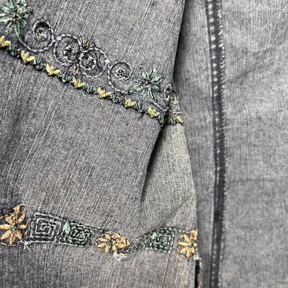 Alfred Dunner Womens Embroidered Denim Vest Size 12 Button Front Sleeveless - Picture 7 of 13